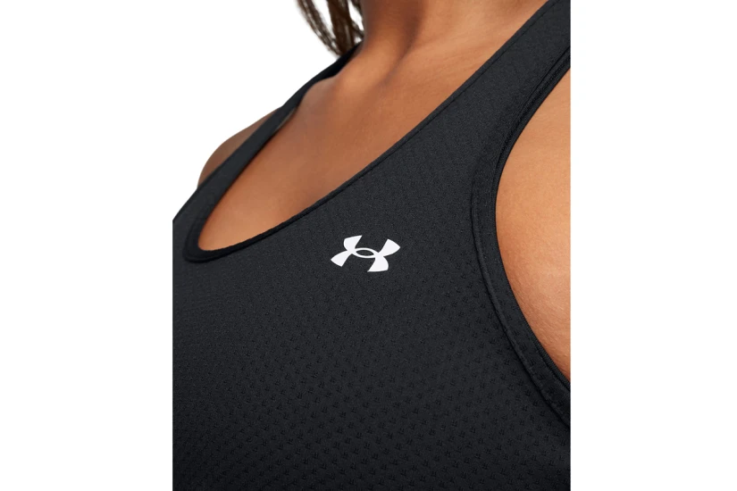 Under Armour HeatGear Armour Racer Γυναικείο Αμάνικο T-Shirt Μαύρο