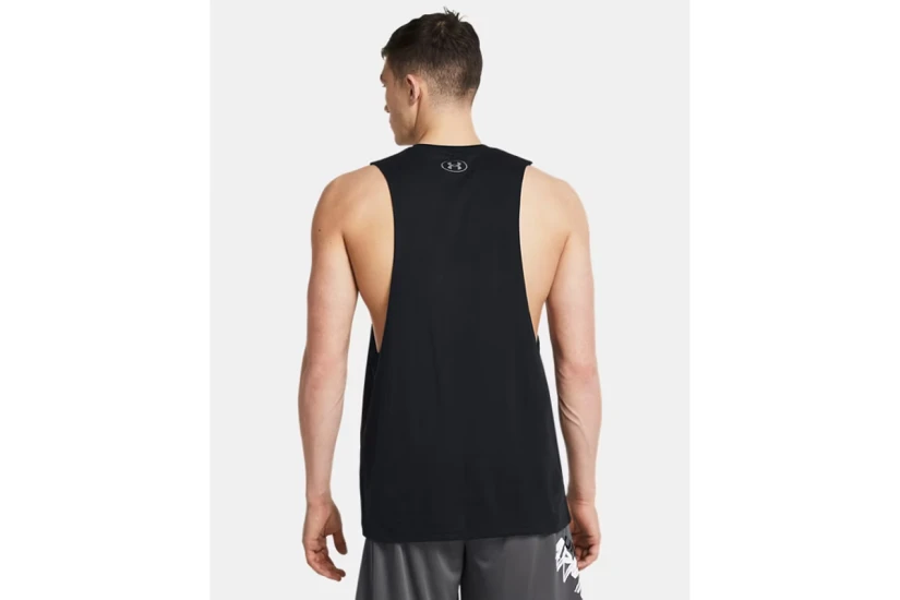 Under Armour Left Chest Cut - Off Ανδρική Αμάνικη Μπλούζα Μαύρη
