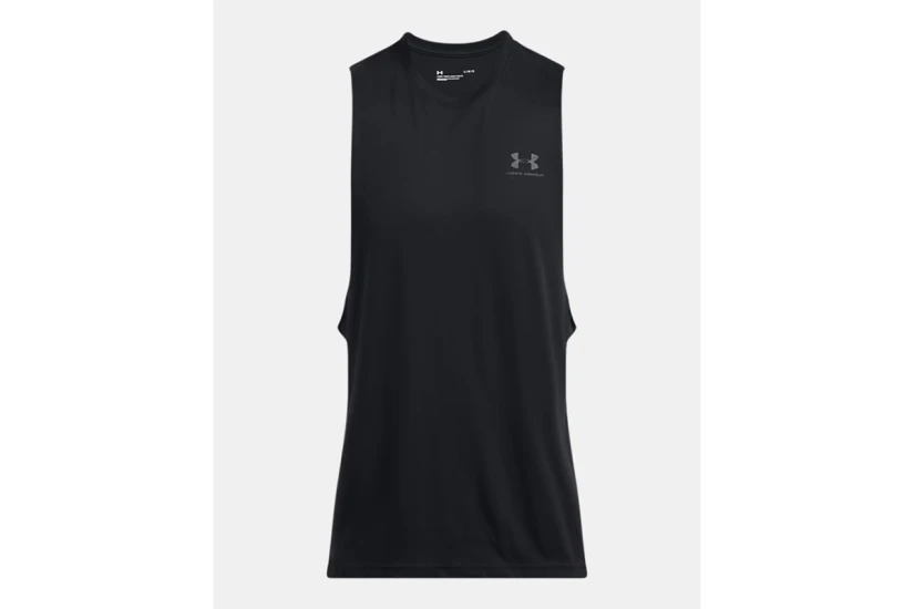 Under Armour Left Chest Cut - Off Ανδρική Αμάνικη Μπλούζα Μαύρη