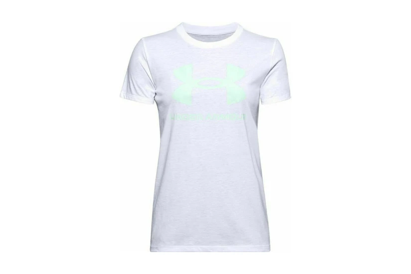 Under Armour Sportstyle Logo Κοντομάνικο T-Shirt Λευκό, Άκουα