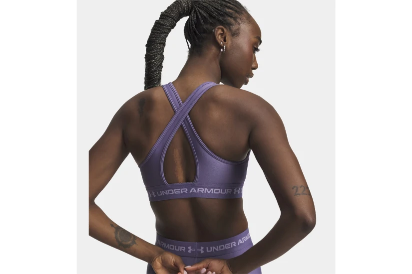 Under Armour Crossback Medium Γυναικείο Μπουστάκι Μωβ, Λιλά