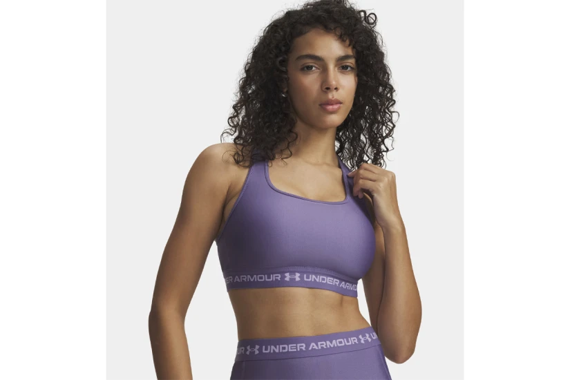Under Armour Crossback Medium Γυναικείο Μπουστάκι Μωβ, Λιλά