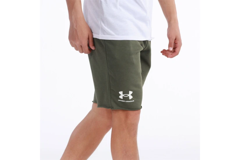 Under Armour Rival Terry Ανδρική Αθλητική Βερμούδα Χακί