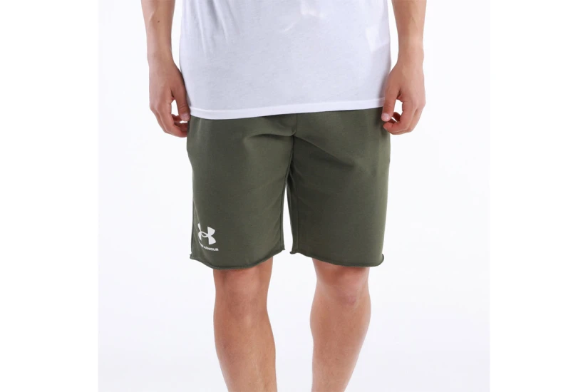Under Armour Rival Terry Ανδρική Αθλητική Βερμούδα Χακί
