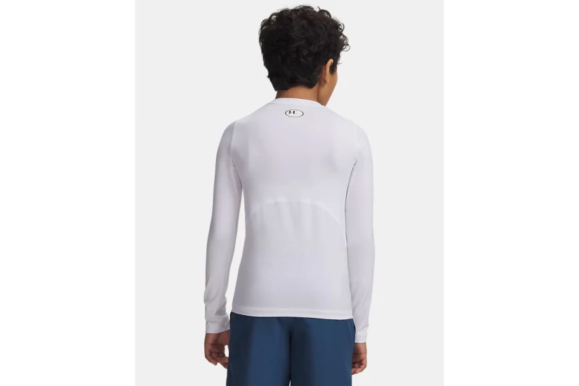 Under Armour Heatgear Armour Παιδική Ισοθερμική Μπλούζα Λευκή