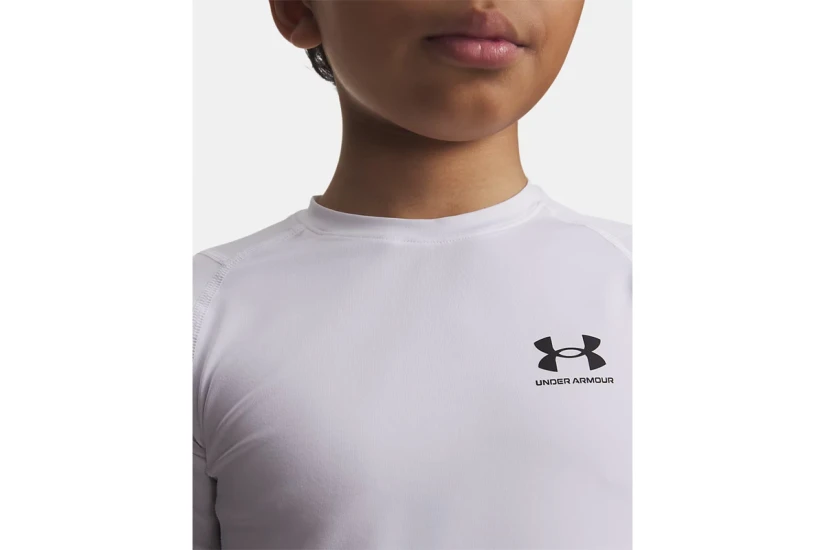 Under Armour Heatgear Armour Παιδική Ισοθερμική Μπλούζα Λευκή