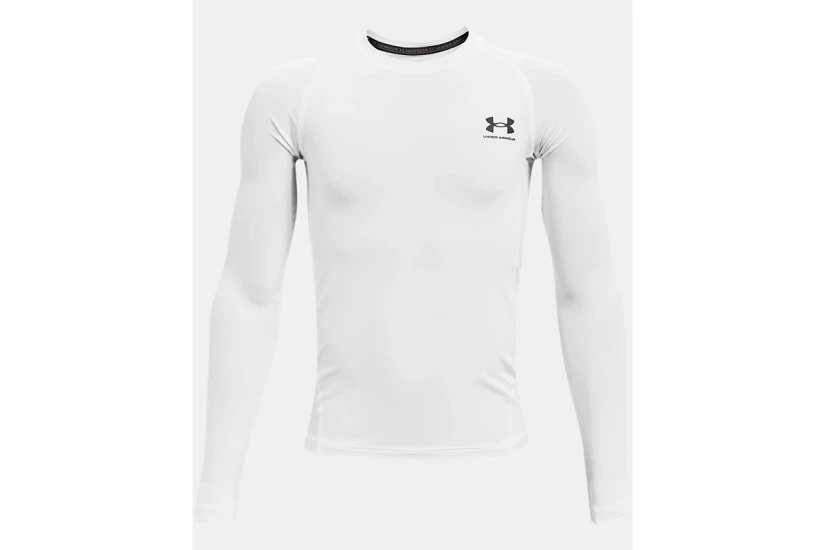 Under Armour Heatgear Armour Παιδική Ισοθερμική Μπλούζα Λευκή
