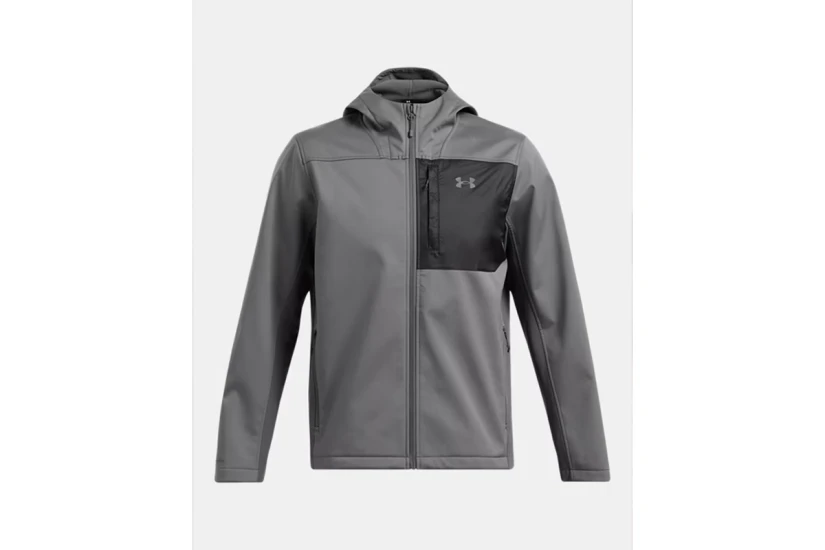 Under Armour Shield Ανδρικό Μπουφάν με Κουκούλα Softshell Γκρι, Μαύρο