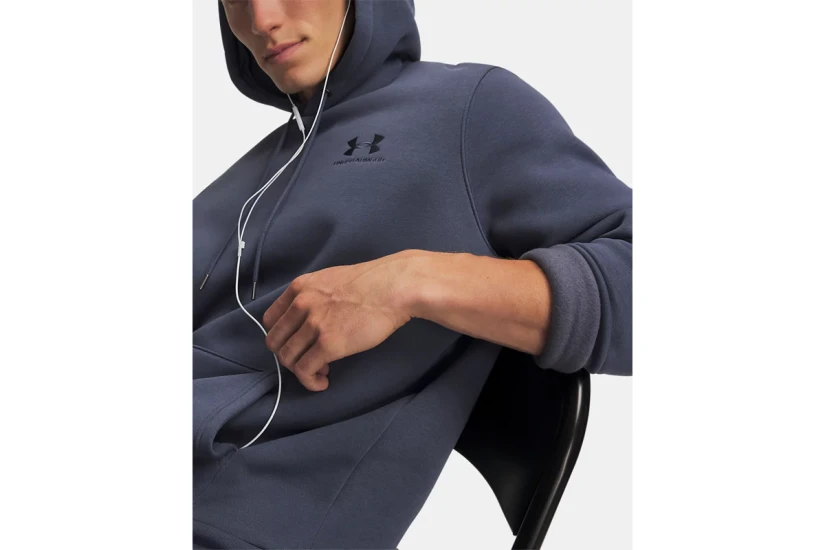 Under Armour Icon Fleece Ανδρικό Φούτερ με Κουκούλα Γκρι Σκούρο