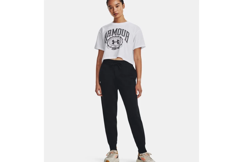 Under Armour Rival Fleece Γυναικείο Παντελόνι Φόρμας Μαύρο