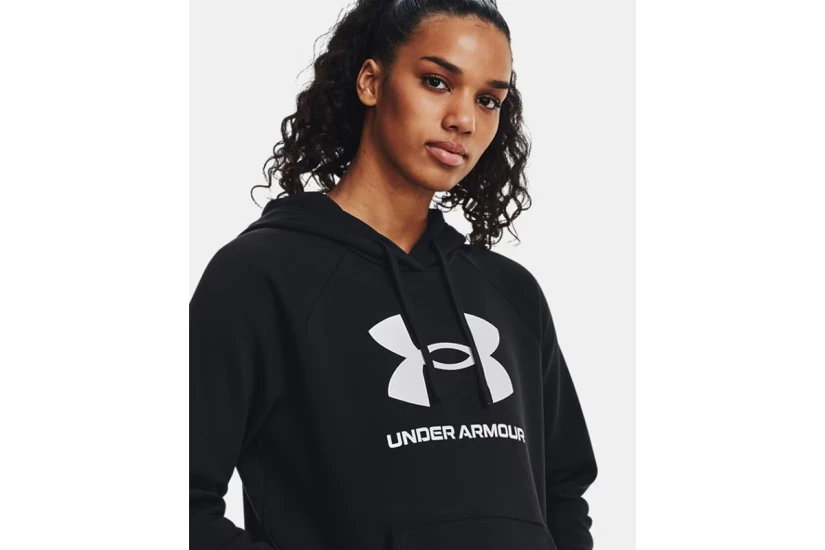 Under Armour Rival Fleece Γυναικείο Φούτερ με Κουκούλα Μαύρο