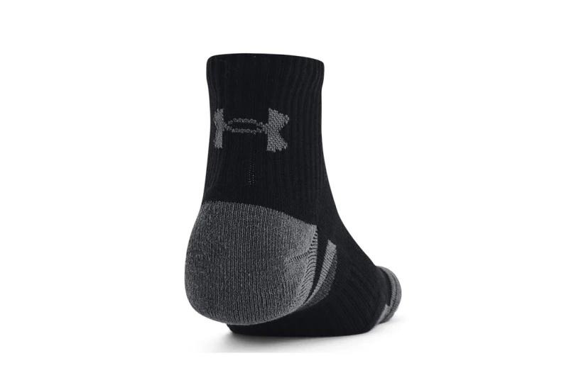 Under Armour Performance Cotton Κάλτσες Πάνω από τον Αστράγαλο Μαύρες, Γκρι 3 Τεμάχια