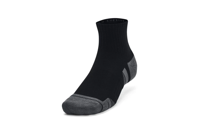 Under Armour Performance Cotton Κάλτσες Πάνω από τον Αστράγαλο Μαύρες, Γκρι 3 Τεμάχια