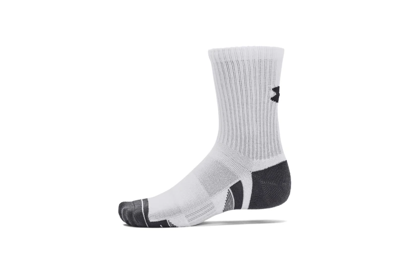 Under Armour Performance Cotton Cushioned Ανδρικές Ψηλές Κάλτσες Λευκές, Γκρι 3 Ζευγάρια