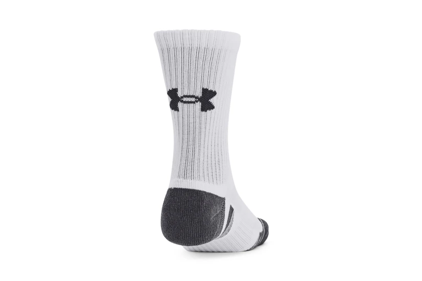 Under Armour Performance Cotton Cushioned Ανδρικές Ψηλές Κάλτσες Λευκές, Γκρι 3 Ζευγάρια