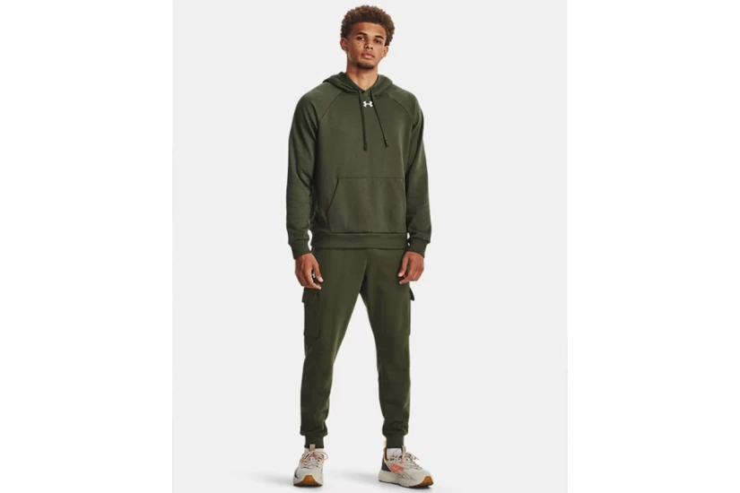 Under Armour Rival Fleece Ανδρικό Φούτερ με Κουκούλα Χακί