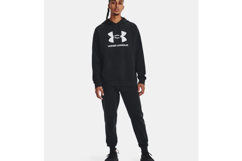 Under Armour Rival Fleece Logo Ανδρικό Φούτερ με Κουκούλα Μαύρο
