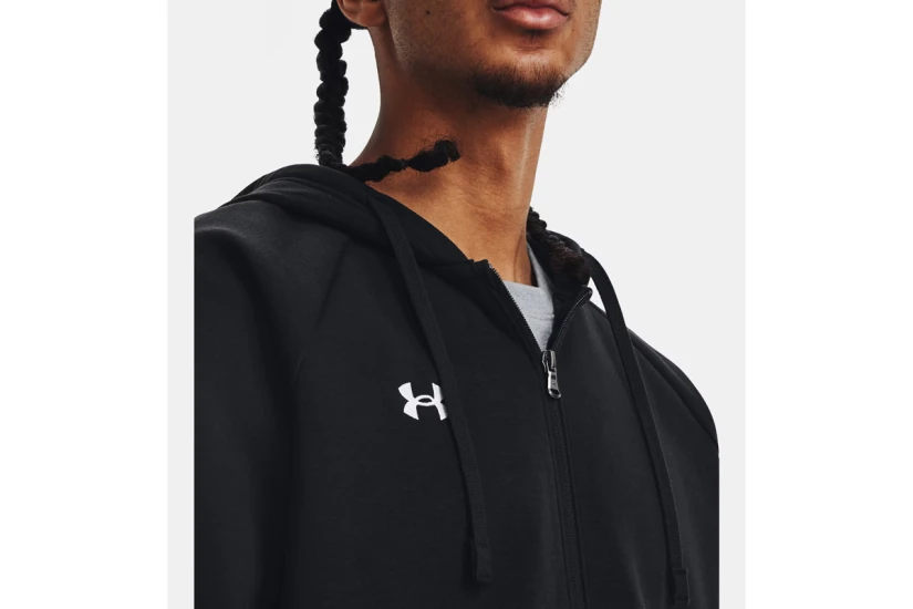 Under Armour Rival Fleece Ανδρική Βαμβακερή Ζακέτα με Κουκούλα Μαύρη