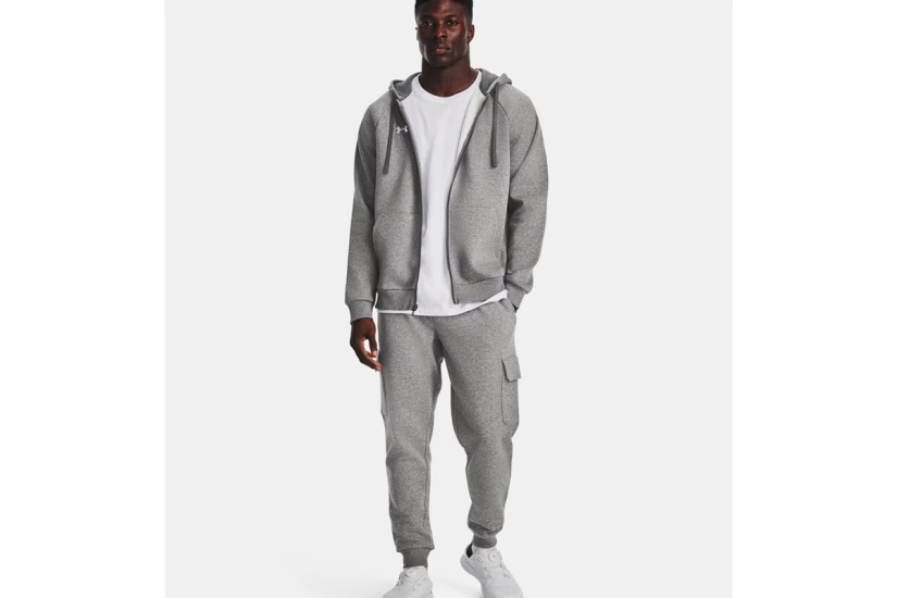 Under Armour Rival Fleece Ανδρική Βαμβακερή Ζακέτα με Κουκούλα Γκρι