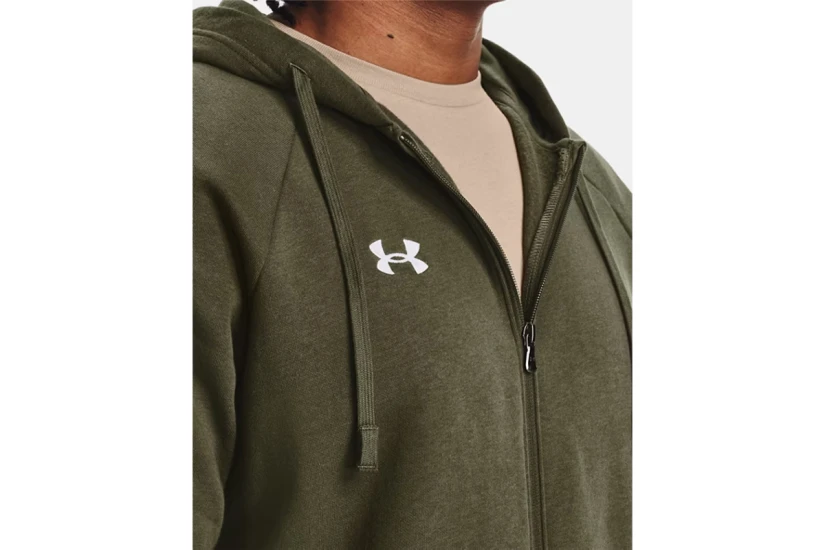 Under Armour Rival Fleece Ανδρική Βαμβακερή Ζακέτα με Κουκούλα Χακί