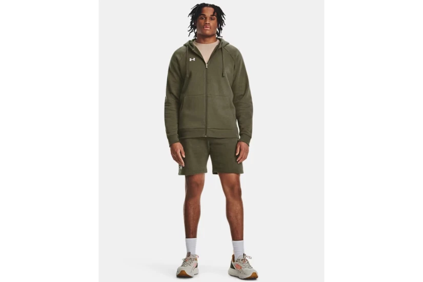 Under Armour Rival Fleece Ανδρική Βαμβακερή Ζακέτα με Κουκούλα Χακί