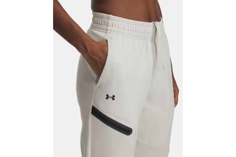Under Armour Unstoppable Fleece Γυναικείο Παντελόνι Φόρμας Εκρού