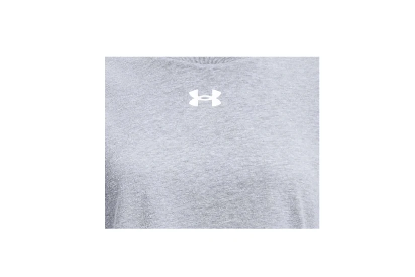 Under Armour Sportstyle Logo Κοντομάνικη Crop Top Μπλούζα Γκρι
