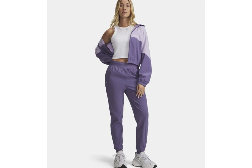 Under Armour Rival High-Rise Woven Γυναικείο Παντελόνι Φόρμας Μωβ