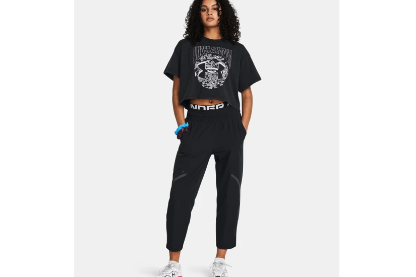 Under Armour Unstoppable Ankle Γυναικείο Παντελόνι Φόρμας Μαύρο