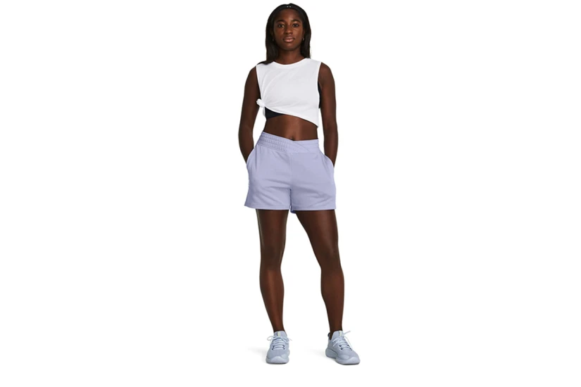 Under Armour Rival Terry Γυναικείο Αθλητικό Σορτς Λιλά