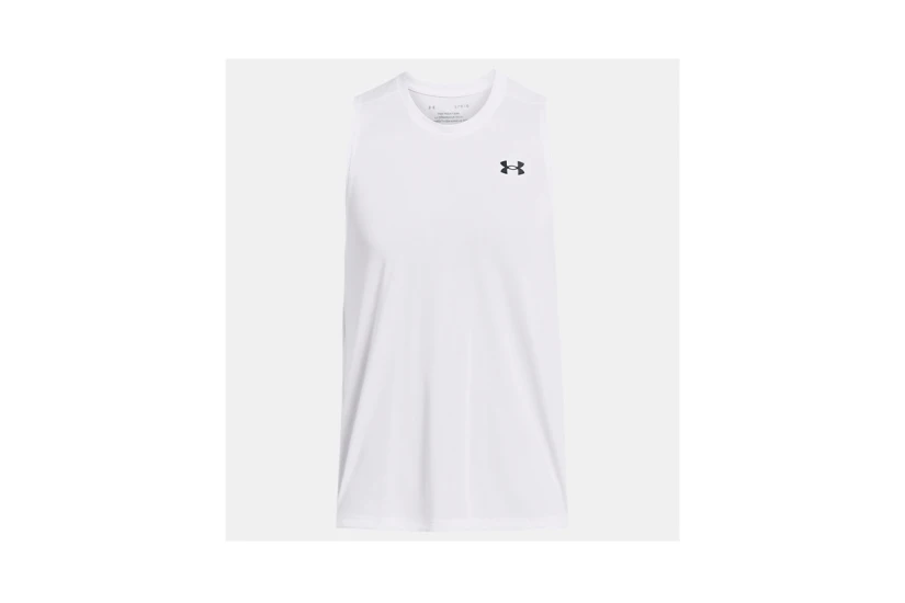 Under Armour Tech Tank Ανδρική Αμάνικη Μπλούζα Λευκή