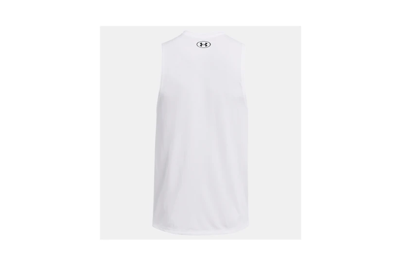 Under Armour Tech Tank Ανδρική Αμάνικη Μπλούζα Λευκή