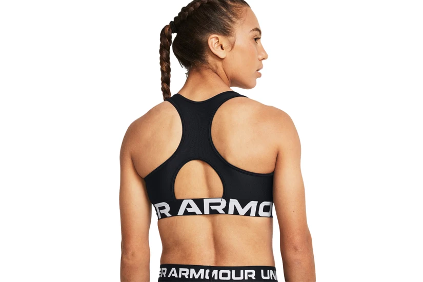Under Armour Heatgear Mid Branded Γυναικείο Μπουστάκι Μαύρο
