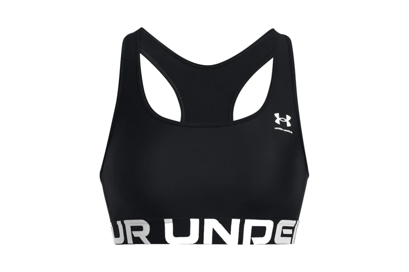 Under Armour Heatgear Mid Branded Γυναικείο Μπουστάκι Μαύρο