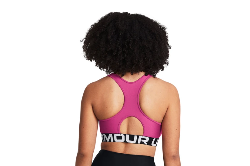 Under Armour Heatgear Mid Branded Γυναικείο Μπουστάκι Φούξια