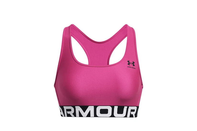 Under Armour Heatgear Mid Branded Γυναικείο Μπουστάκι Φούξια