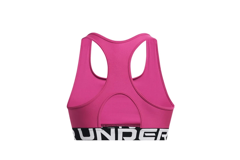Under Armour Heatgear Mid Branded Γυναικείο Μπουστάκι Φούξια
