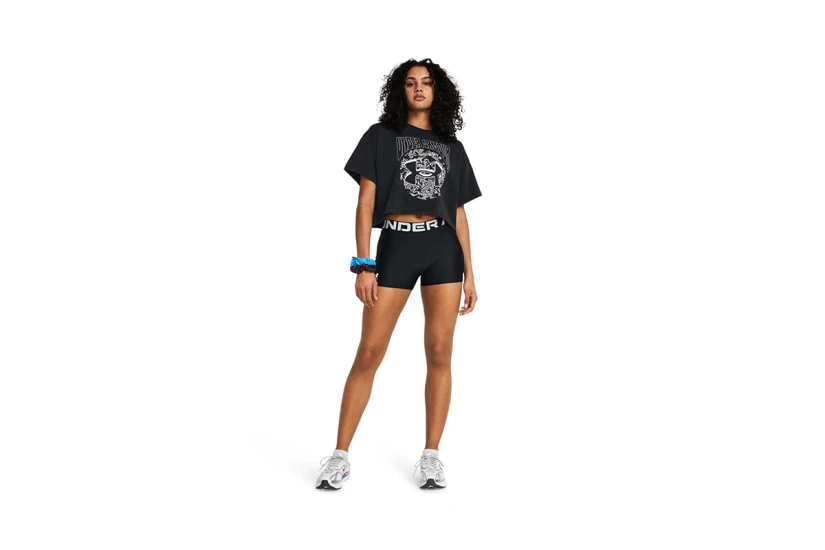 Under Armour HeatGear® Γυναικείο Biker Σορτς Κολάν Μαύρο, Λευκό