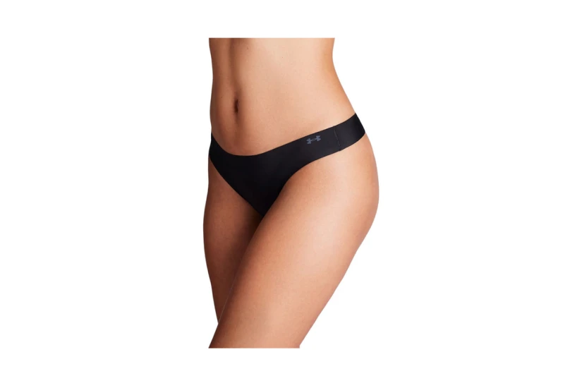 Under Armour Pure Stretch No Show Γυναικείο Εσώρουχο String Μαύρα 3 Τεμάχια