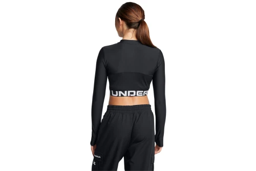 Under Armour Heatgear Rib 1-4 Crop Top Μακρυμάνικο Γυναικείο (1388692 001)