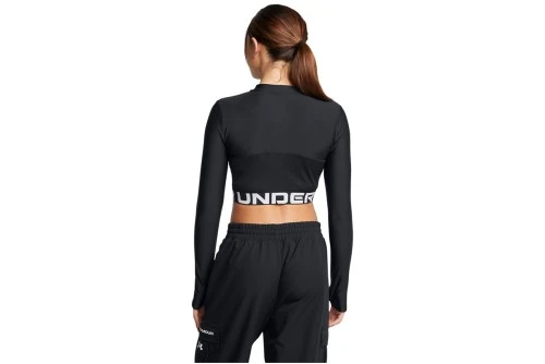 Under Armour Heatgear Rib 1-4 Crop Top Μακρυμάνικο Γυναικείο (1388692 001)