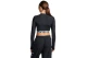 Under Armour Heatgear Rib Γυναικείο Μακρυμάνικο Crop Top Μαύρο