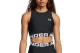 Under Armour Heatgear Rib Γυναικεία Αμάνικη Crop Top Μπλούζα Μαύρη