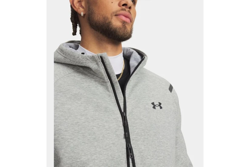 Under Armour Unstoppable Fleece Ανδρική Ζακέτα με Κουκούλα Γκρι