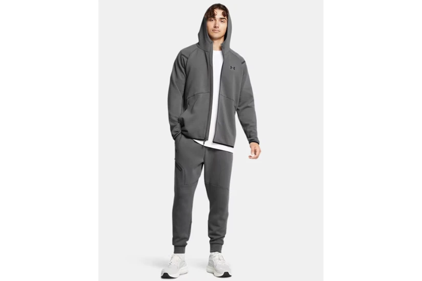Under Armour Unstoppable Fleece Ανδρική Ζακέτα με Κουκούλα Γκρι Σκούρο