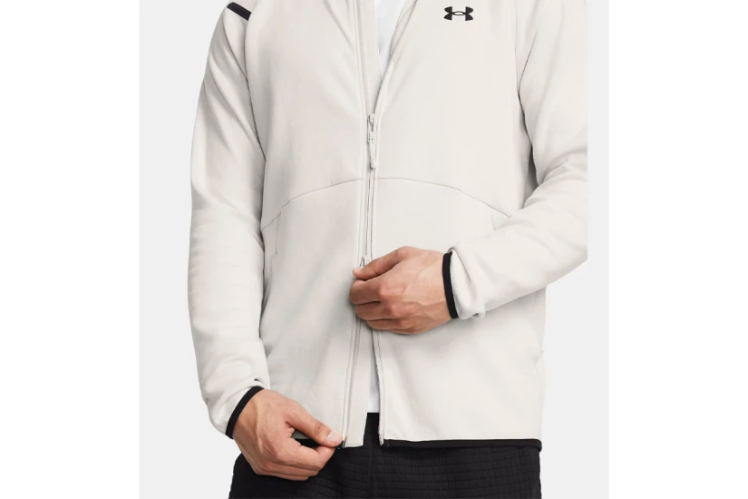 Under Armour Unstoppable Fleece Ανδρική Ζακέτα με Κουκούλα Εκρού