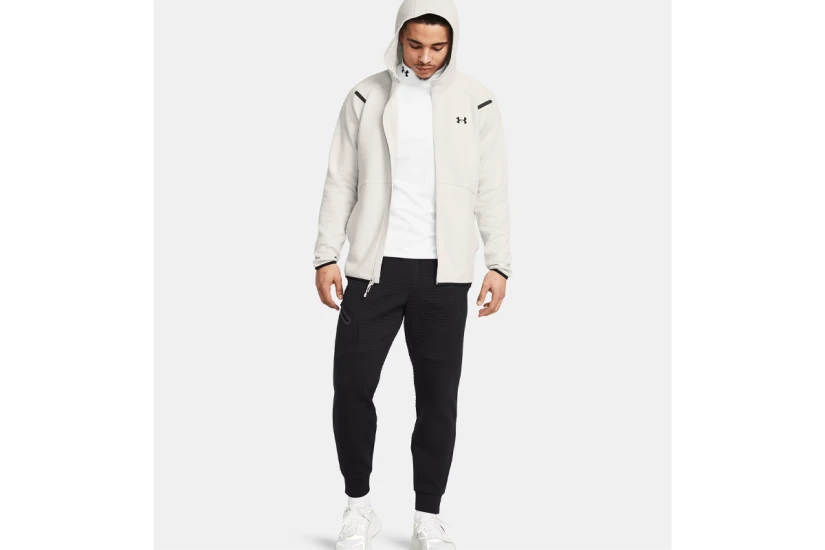 Under Armour Unstoppable Fleece Ανδρική Ζακέτα με Κουκούλα Εκρού