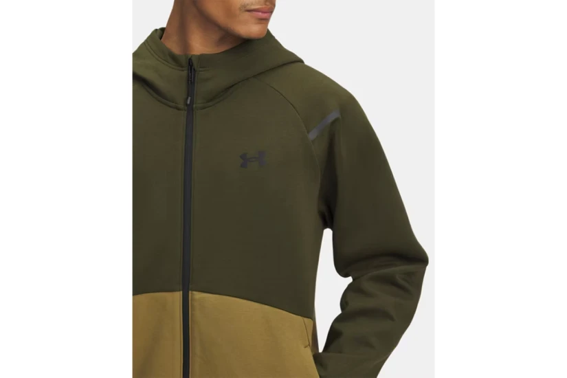 Under Armour Unstoppable Fleece Ανδρική Ζακέτα με Κουκούλα Χακί, Λαδί