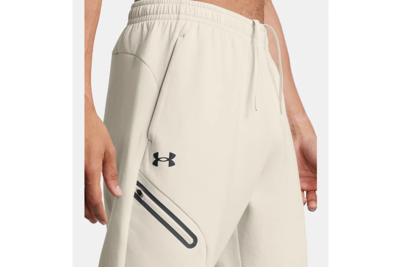 Under Armour Unstoppable Fleece Ανδρικό Παντελόνι Φόρμας Εκρού