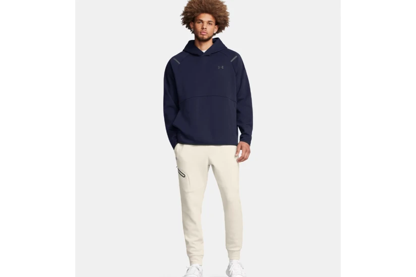 Under Armour Unstoppable Fleece Ανδρικό Παντελόνι Φόρμας Εκρού
